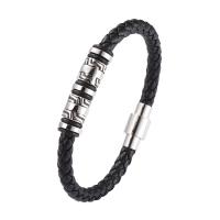 PU Leather Cord Bracelets, with 316 Stainless Steel, fashion jewelry & Unisex 6mm 