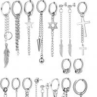 304 Stainless Steel Earring Set, Vacuum Ion Plating, fashion jewelry & for man 
