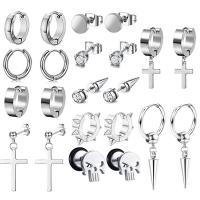 304 Stainless Steel Earring Set, Vacuum Ion Plating, punk style & Unisex 