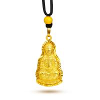 Brass Jewelry Pendants, Guanyin, gold color plated & DIY, golden 