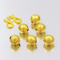 perla de cobre, metal, Esférico, chapado en color dorado, Bricolaje & diferentes patrones para la opción, dorado, 12mm, 5PCs/Bolsa, Vendido por Bolsa