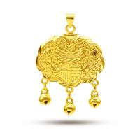 Brass Jewelry Pendants, Longevity Lock, gold color plated, DIY golden 