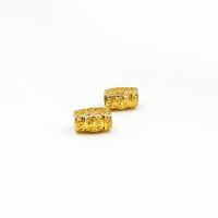 perla de cobre, metal, Columna, chapado en color dorado, Bricolaje, dorado, 10.06x6.91mm, 50PCs/Bolsa, Vendido por Bolsa