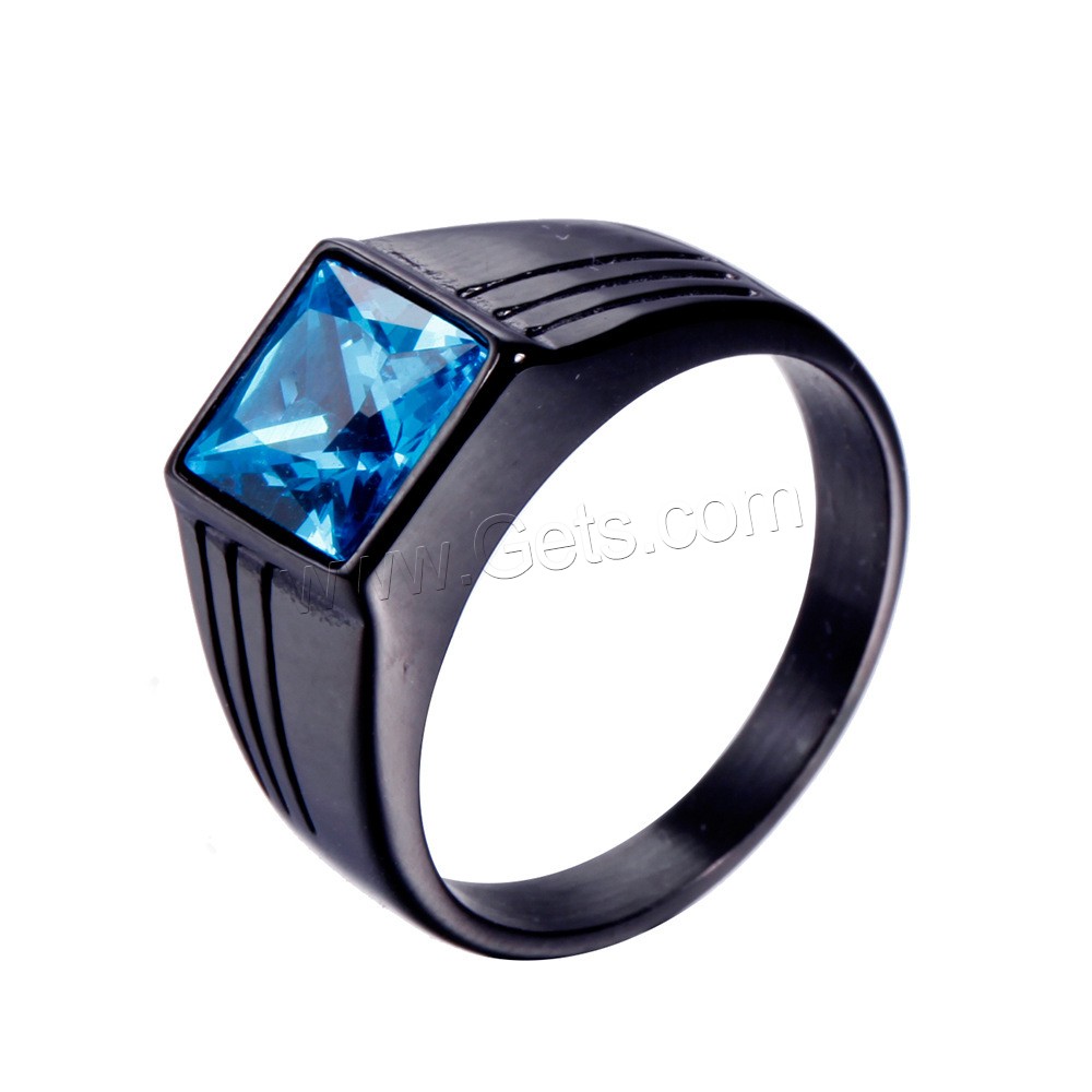 Титан Сталь палец кольцо, титан, с кубический цирконий, Другое покрытие, Мужская & разный размер для выбора, Много цветов для выбора, продается PC