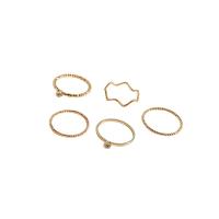 Brass Ring Set, gold color plated & micro pave cubic zirconia & for woman 