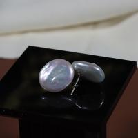 Boucle d'oreille de perles d'eau douce , perle d'eau douce cultivée, ellipse, bijoux de mode & pour femme, blanc Vendu par paire