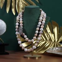 Collier en perles d'eau douce Pull, perle d'eau douce cultivée, avec laiton, bijoux de mode & pour femme, couleurs mélangées, 9-10mm cm, Vendu par PC