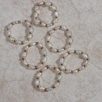 Kultivierten Süßwasser Perle Ring, Natürliche kultivierte Süßwasserperlen, 14K goldgefüllt, Modeschmuck & für Frau, weiß, 2-3mm, Länge:6 cm, verkauft von PC