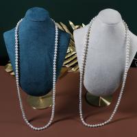 Пресноводные перлы ожерелье цепи свитера, Пресноводные жемчуги, ювелирные изделия моды & Женский, белый, 6-7mm, длина:80 см, продается PC