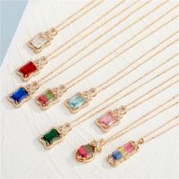 Crystal Zinc Alloy Necklace, with Crystal, with 5cm extender chain, gold color plated, Unisex & with rhinestone Approx 50 cm 