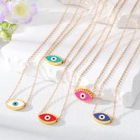 Evil Eye Jewelry Necklace, Zinc Alloy, with 5cm extender chain, gold color plated, Unisex & enamel Approx 50 cm 