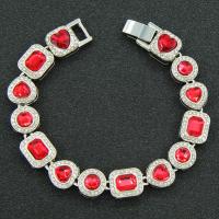 Zinc bracelets en strass en alliage , alliage de zinc, bijoux de mode & avec strass, plus de couleurs à choisir Environ 20 cm, Vendu par PC
