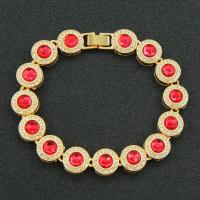 Zinc bracelets en strass en alliage , alliage de zinc, bijoux de mode & avec strass, plus de couleurs à choisir Environ 20 cm, Vendu par PC
