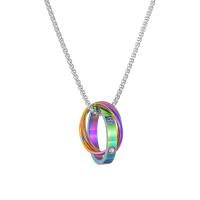 Stainless Steel Jewelry Necklace, 304 Stainless Steel, Vacuum Ion Plating, fashion jewelry & polished & Unisex, multi-colored Approx 19.69 Inch 
