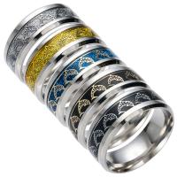 Stainless Steel Finger Ring, 304 Stainless Steel, Unisex & enamel 