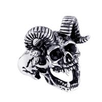 Stainless Steel Finger Ring, Skull, plated & for man 