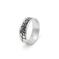 Titanium Steel Finger Ring, Spider Web & for man & enamel, 8mm, US Ring 