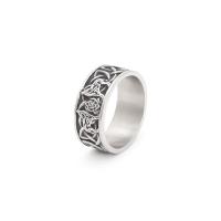 Titanium Steel Finger Ring & for man & blacken, 10mm, US Ring 