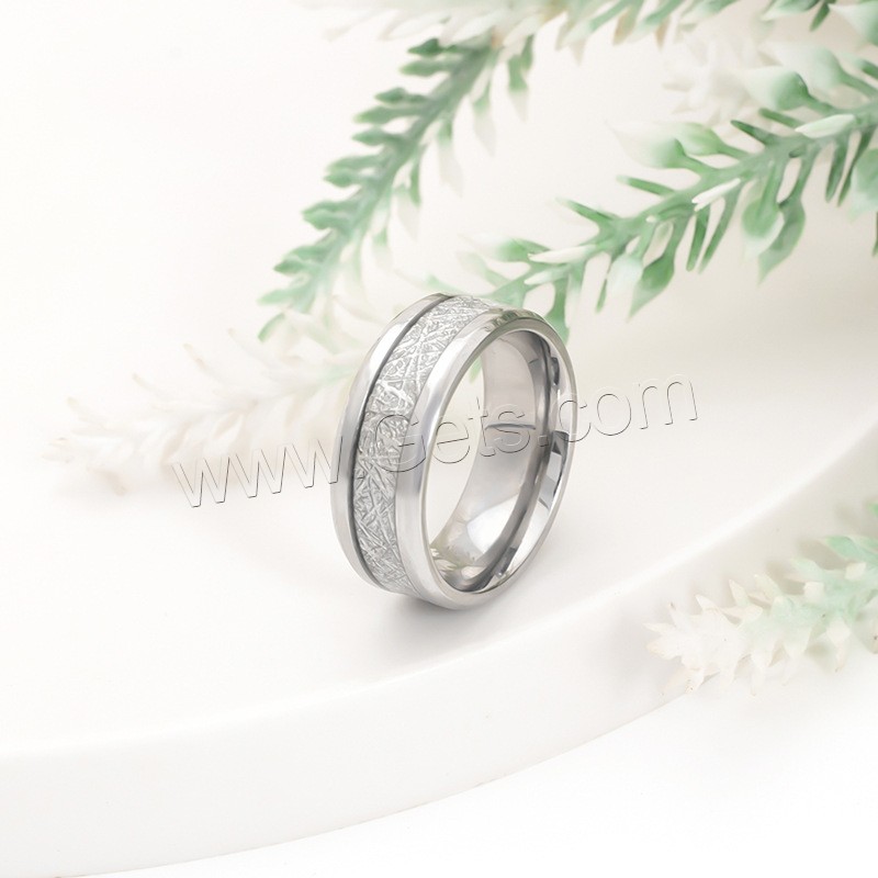 304 Stainless Steel Finger Ring, Vacuum Ion Plating, different size for choice & for man & epoxy gel, more colors for choice, 8mm, US Ring Size:7-12, Sold By PC