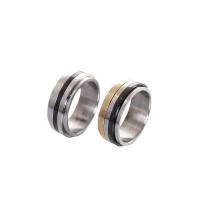 Stainless Steel Finger Ring, 304 Stainless Steel, Vacuum Ion Plating, rotatable & Unisex US Ring 