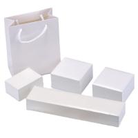 Multifunctional Jewelry Box, Cardboard, with Velveteen, Rectangle white 