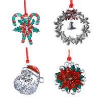 Weihnachten hängende Dekoration, Zinklegierung, Platinfarbe platiniert, Weihnachts-Design & verschiedene Stile für Wahl & Emaille, 5*5cm,6*6.2cm,5.3*5.8cm, verkauft von PC