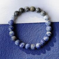 Sodalite Bracelet, plated, elastic & Unisex, blue 