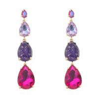 Zinc Alloy Rhinestone Drop Earring, with Crystal, gold color plated, fashion jewelry & for woman 