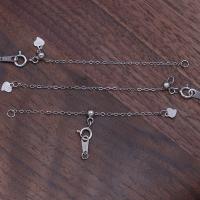 Sterling Silver Extender Chain, 925 Sterling Silver, plated, Adjustable & DIY, silver color, 70mm 