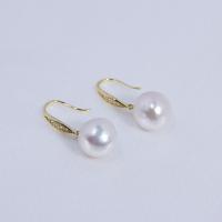 Freshwater Pearl Drop Earring, 925 sterling silver earring hook, fashion jewelry & for woman, 12mm 