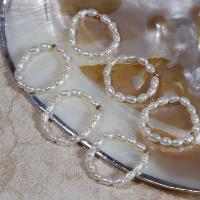 Bague de perle de culture d'eau douce, perle d'eau douce cultivée, avec fil élastique & laiton, 14K rempli d’or, bijoux de mode & pour femme, 3-4mm cm, Vendu par PC