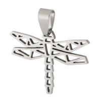 Stainless Steel Hollow Pendant, 304 Stainless Steel, Dragonfly, Unisex, original color Approx 4mm 