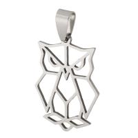 Stainless Steel Hollow Pendant, 304 Stainless Steel, Owl, Unisex, original color Approx 4mm 