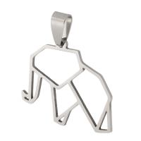 Stainless Steel Hollow Pendant, 304 Stainless Steel, Elephant, Unisex, original color Approx 4mm 