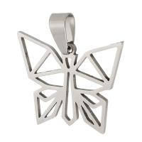 Stainless Steel Hollow Pendant, 304 Stainless Steel, Butterfly, Unisex, original color Approx 4mm 