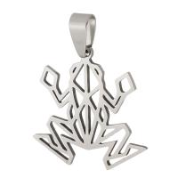 Stainless Steel Hollow Pendant, 304 Stainless Steel, Frog, Unisex, original color Approx 4mm 