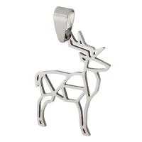 Stainless Steel Hollow Pendant, 304 Stainless Steel, Deer, Unisex, original color Approx 4mm 