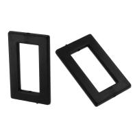 Perle acrylique, rectangle, DIY & creux, noire Environ 1mm, Vendu par sac
