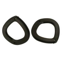 Acrylic Jewelry Connector, Teardrop, DIY & 1/1 loop & hollow, black Approx 2mm 