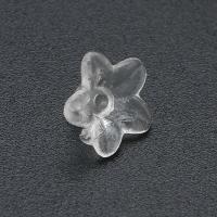 Casquillo de abalorio acrílico, Flor, Bricolaje, claro, 9.5x9.5x5mm, agujero:aproximado 0.5mm, Vendido por Bolsa