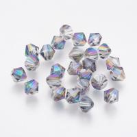 Glass Beads, Rhombus, DIY & faceted, multi-colored, 10mm 
