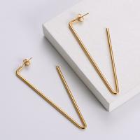 Stainless Steel Stud Earring, 316L Stainless Steel, Triangle, 18K gold plated, fashion jewelry & for woman, golden 