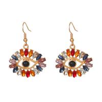 Evil Eye Earrings, Brass, gold color plated, fashion jewelry & micro pave cubic zirconia & for woman, multi-colored 