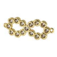 Cubic Zirconia Micro Pave Brass Connector, real gold plated, micro pave cubic zirconia, gold Approx 1mm 