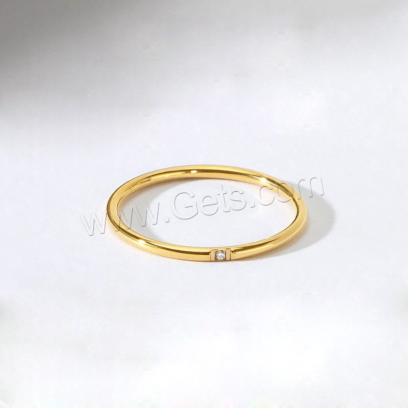 Strass Edelstahl Fingerring, 304 Edelstahl, vergoldet, verschiedene Größen vorhanden & für Frau & mit Strass, keine, Größe:5-10, verkauft von PC