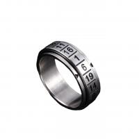 Stainless Steel Finger Ring, 304 Stainless Steel, Vacuum Ion Plating, with number pattern & for man US Ring 