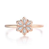 Cubic Zirconia Micro Pave Brass Finger Ring, Flower, plated & micro pave cubic zirconia & for woman 9mm, US Ring 