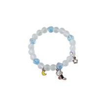 Bracelets de perle de bijou en verre, Des billes de verre, avec Pendentif en alliage de zinc, Placage de couleur d'or, élastique & pour femme, plus de couleurs à choisir Environ 14-20 cm, Vendu par PC