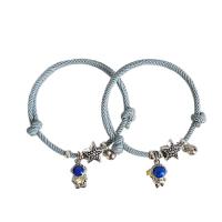 Zinc Alloy Couple Bracelet, with Milan Cord, gold color plated, Adjustable & Unisex Approx 14-20 cm 
