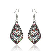 Zinc Alloy Rhinestone Drop Earring, antique silver color plated, fashion jewelry & for woman & with rhinestone 